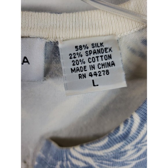 MARISA CHRISTINA WOMENS L Large Blue Embroidered Embellished Silk Blend 3/4 slee - Picture 3 of 10